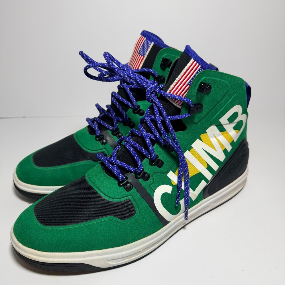 Polo Ralph Lauren Alpine 200 Sneaker Mens 13D Green Climb High Top Boots